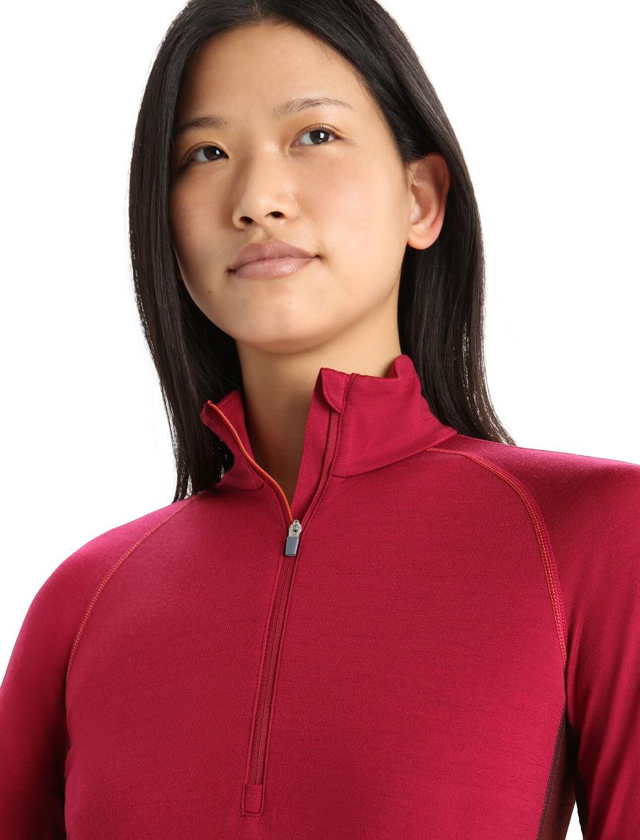 Icebreaker 260 ZoneKnit™ Merino Long Sleeve Half Zip Naisten Base Layers Pinkki | FI 1881YXFU